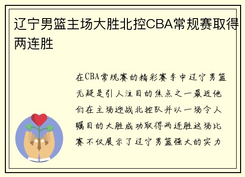 辽宁男篮主场大胜北控CBA常规赛取得两连胜